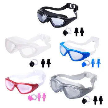 Плавательные очки Прозрачные водонепроницаемые противотуманные портативные профессиональные очки для плавания Изображение