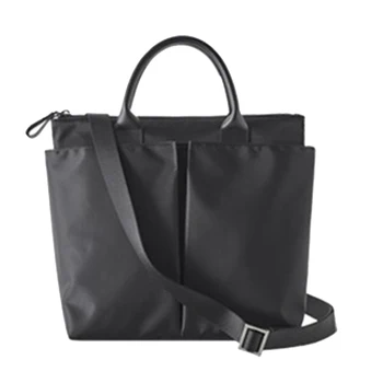 Нейлоновый портфель, профессиональная портативная женская сумка через плечо, Портативная сумка для документов, Модная деловая водонепроницаемая сумка, черный Изображение