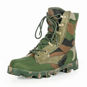 Тактические военные ботинки, мужские боевые ботильоны, зеленый камуфляж, походная охотничья обувь в джунглях, мужская рабочая обувь Botas Militares Изображение