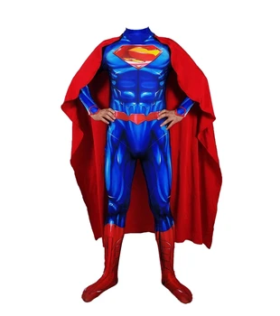 Новый 52 Супергероя Косплей Костюм Синий Классический Костюм Зентаи Аниме Мужчины Мальчики Мужские Боди на Хэллоуин Взрослые Дети Изображение