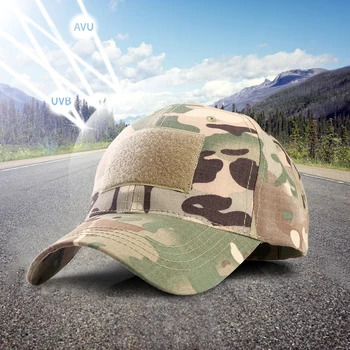 Камуфляжные военные бейсболки, сетчатые Тактические армейские страйкбольные спортивные Регулируемые шляпы, Тактическая камуфляжная шляпа спецназа, солнцезащитная шляпа Изображение