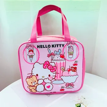 Студенческая сумка для ланча Sanrio Hello Kitty, большая переносная сумка для ланча, сумка для ланча Melody, термоизоляционная сумка для холода. Изображение