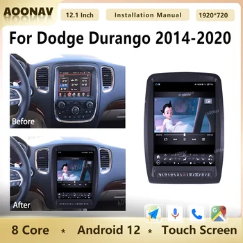 Android Автомагнитола для Dodge Durango 2014-2020 12,1 Дюймовый Авто Стерео Мультимедийный Видеоплеер GPS Навигация 4G Carplay Головное Устройство Изображение
