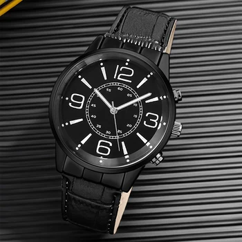 Мужские часы топового бренда, роскошные мужские наручные часы, Кожаные кварцевые часы, Спортивные Деловые мужские часы Relogio Masculino Изображение