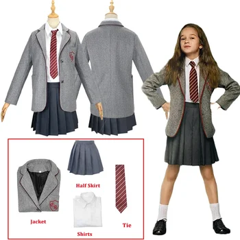 Детский костюм Матильды, Мюзикл Роальда Даля, косплей-костюм для девочек, школьная форма, наряд для вечеринки на Хэллоуин, Одежда Изображение