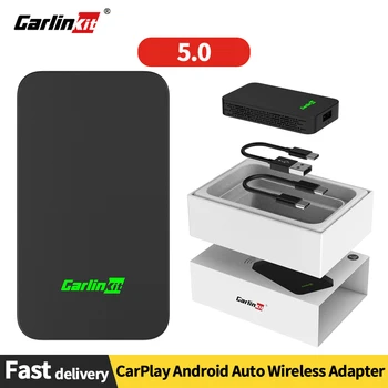 Carlinkit 5.0 CarPlay Android Auto Беспроводной Адаптер Bluetooth-совместимый Автомобильный Навигатор AI Box для Мультимедийного Видеоплеера Изображение