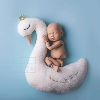 Реквизит для съемки ребенка, подушка с лебедем размером 76x36 см, реквизит для фотосъемки новорожденных, аксессуары для фотосъемки за 100 дней, детские товары Изображение