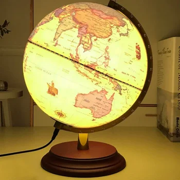 25-сантиметровый глобус для учащихся средней школы, ретро Светодиодная лампа, Глобус, Карта мира, Левитирующий Глобус, декор учебного офиса Изображение