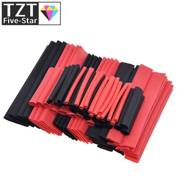 TZT 1 комплект = 150ШТ 7,28 м Черно-красный в ассортименте 2: 1 Термоусадочные трубки, комплект проводов для обмотки автомобильного кабеля Изображение
