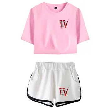 D iablo IV battle game, облегающие укороченные комплекты с обнаженным животом, короткая футболка с принтом, комплекты для спортзала, уличная одежда, брюки, женская гавайская футболка Изображение
