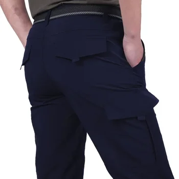 Сухие брюки Мужские весенние армейские Водонепроницаемые быстросохнущие брюки Карго Тактические Повседневные рабочие Летние джоггеры для бега трусцой Дышащие военные Изображение