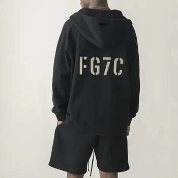 Толстовка Streetwear Essentials 2023 New FG7C С Логотипом Flocking В стиле Хип-Хоп, Свободная Толстовка Унисекс Оверсайз, Женские и Мужские Толстовки Изображение