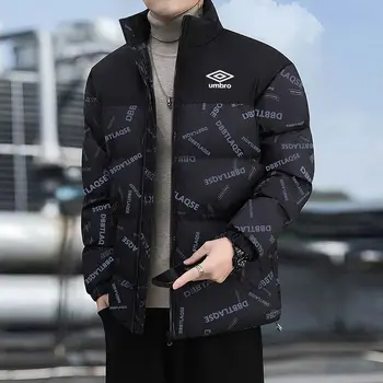 брендовая мужская куртка Umbro, модная однотонная повседневная утолщенная куртка с воротником-стойкой, защищающая от холода, Большая подушка, мужская мода, Свободная Изображение