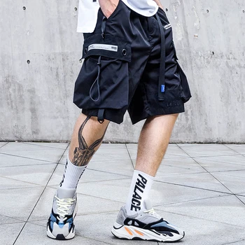 Мужская Технологичная одежда Короткие Джоггеры для бега трусцой Уличная Мода 2021 Новые Модные Шорты Карго Изображение
