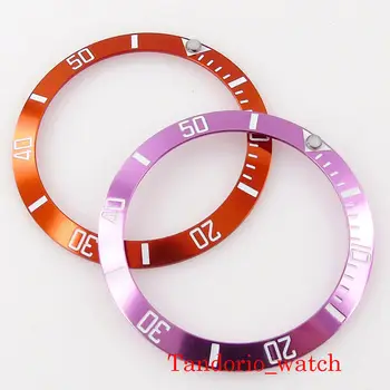 Вставное кольцо для безеля из сплава 38 мм Подходит для замены деталей часов 40 мм оранжевого/фиолетового цвета Изображение