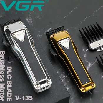VGR V135 Профессиональная Электрическая Беспроводная Машинка Для Стрижки Волос С Бесщеточным Двигателем DLC Blade Hair Salon Trimmer 2500 мАч Машина Для Стрижки Волос Изображение