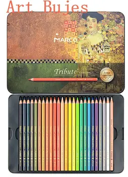 24 цветных карандаша Macro Master Series Art для рисования на кедровом дереве, ручная роспись, набор цветных карандашей, светостойкий, для студентов и взрослых. ​ Изображение