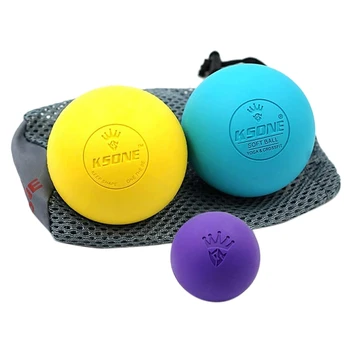 Набор массажных шариков-Ролик для массажа мышц-Шарики для глубоких тканей-Твердые и мягкие массажные шарики с мини-шариком Изображение