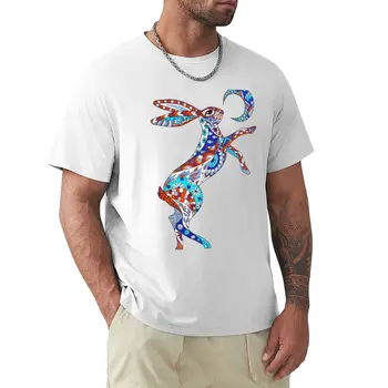 Дизайнерская футболка с рисунком Прыгающего Зайца blacks funnys customs создайте свой собственный набор мужских графических футболок Изображение