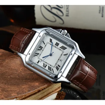 Мужские ультратонкие классические винтажные часы высшего люксового бренда, высококачественные кварцевые водонепроницаемые мужские модные повседневные часы Изображение