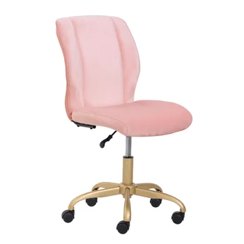 Популярное офисное компьютерное кресло, Опора офисного кресла из плюшевого бархата, игровая мебель с перламутровыми румянами, розовая  Изображение