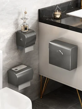 Коробка для туалетных салфеток, стеллаж для хранения туалетной бумаги, туалетная бумага, всасывающий рулон бумаги, неперфорированное водонепроницаемое хранилище Изображение