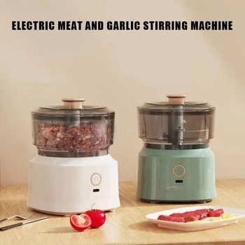 Измельчитель чеснока, съемная многофункциональная электрическая машинка для измельчения чеснока, 350 мл, мини-кухонная машина, USB-зарядка, Автоматический кухонный комбайн Изображение