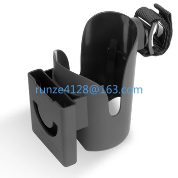 Прямая поставка Многофункциональный черный ABS слот для мобильного телефона Держатель для бутылочки Подстаканник для детской коляски Изображение