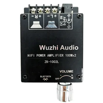 ZK-1002L 100WX2 Mini Bluetooth-совместимый 5.0 Беспроводной Цифровой Усилитель Мощности Звука Двухканальный Стереоусилитель постоянного тока 12V 24V Изображение