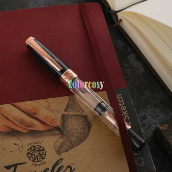 Авторучка Twsbi Diamond 580 Penna Stilografica Smoke Rose Gold II с поршневым наполнением, Большая емкость, Простота и элегантность Изображение