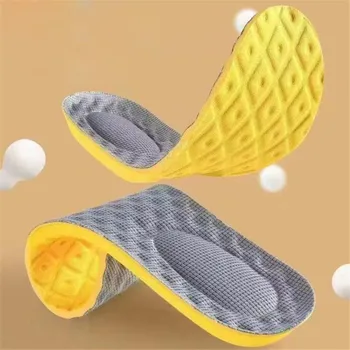 4D Стельки для спортивной обуви Супер Мягкая беговая стелька для ног Амортизирующие корзины Супинатор подошвы обуви Ортопедические вставки Изображение