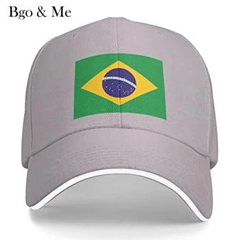 Бейсболка унисекс с флагом Бразилии, подходит для мужчин и женщин, Регулируемая шляпа для папы, кепка для сэндвича Изображение