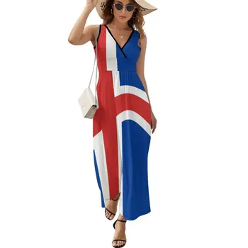 Флаг Исландии Платье без рукавов Летняя юбка роскошные вечерние платья 2023 женское летнее платье 2023 вечерние платья для женщин Изображение