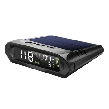 1 комплект универсального автомобильного солнечного цифрового счетчика HUD X 98, сигнализация времени на солнечной батарее, высоте, температуре, скорости Изображение
