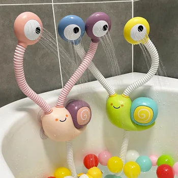 Игрушки для ванной, водная игра, кран с улиткой, электрическая игрушка для распыления воды, детские игрушки для ванной во время купания Изображение