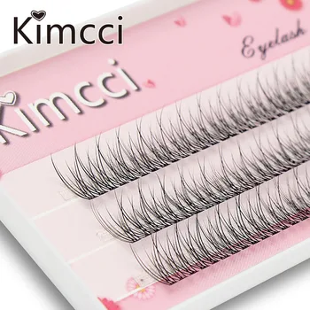 Kimcci Premium Mink Индивидуальное Наращивание Ресниц В Виде Ласточкиного Хвоста Натуральный Мягкий 3D Макияж Кластерные Ресницы Профессиональные Расклешенные Ресницы Изображение