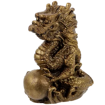 Китайское украшение, ретро фигурка дракона, мини-статуя дракона, медная статуя дракона Изображение