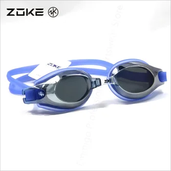 Профессиональные очки для плавания Zoke, водонепроницаемые и противотуманные, с гальваническим покрытием, защита глаз в большой оправе Изображение