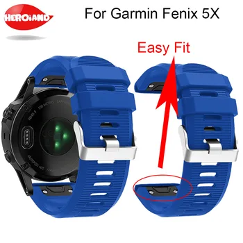 Мягкий Быстроразъемный Комплект Ремешка для Garmin Fenix 5X GPS Смарт-часов Фитнес-браслет для Garmin Fenix 5X для Garmin Fenix 3HR Изображение