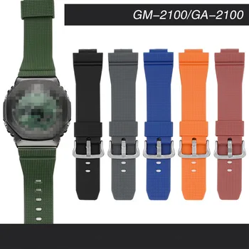 16 мм Резиновые Наручные Смарт-часы GA2100 GM2100 Ремешок Браслет Ремешок Для Часов Замена Браслета GA-2100 GM-2100 Ремень Изображение
