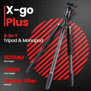 Профессиональный штатив Fotopro X-Go PLUS из углеродного волокна с поворотной на 360 градусов поворотной головкой Изображение