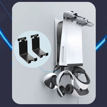 Элегантная дизайнерская вешалка для наушников со складными вертикальными крючками, подставка для хранения геймпада, держатель для наушников, подставка для PS VR2 / игровой консоли Изображение