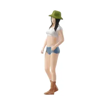 Коллекция миниатюрных моделей для девочек в масштабе 1: 64, реалистичная фигурка персонажа для микро-пейзажей, Диорама, реквизит для фотосъемки, украшение Изображение