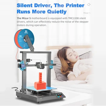 Geeetech Mizar S 3D-Печатная Машина с Автоматическим Выравниванием, Двойной Z-осью с Фиксированным Тепловым Слоем и Зубчатым Экструдером diy 3D-принтер FDM Изображение