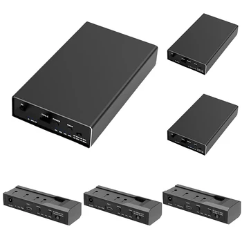 Внешний корпус жесткого диска с двумя отсеками Поддерживает UASP M.2 Nvme SSD Case Type-C 10Gpbs Clone Duplicator 2,5/3,5-дюймовый корпус жесткого диска SATA Изображение