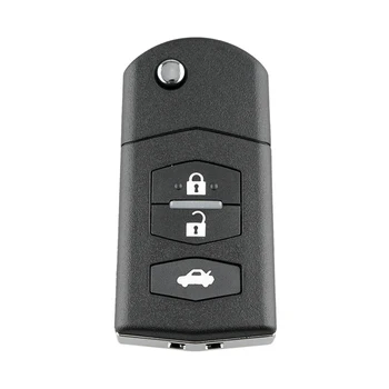 Легкий чехол для ключей с 3 кнопками автомобильный пульт дистанционного управления Откидной чехол для ключей Пустой Запасные части для Mazda 2 3 5 6 RX8 MX5 Изображение