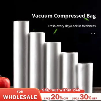 Вакуумные пакеты для пищевых продуктов Вакуумный упаковщик Пакеты для длительного хранения свежих продуктов для вакуумного упаковщика 12+15+20+25+ Рулоны 30 см х 500 см Лот Изображение
