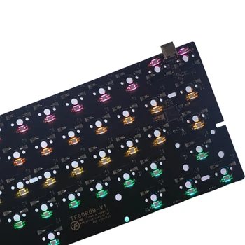 Изготовленная на заказ в Шэньчжэне фабрика печатных плат для прототипов печатных плат и клавиатура RTS PCB с горячей заменой RGB keyboard pcb 60 Изображение