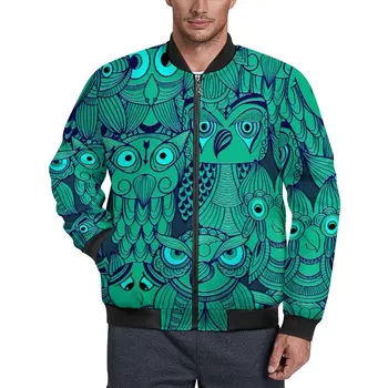 Куртки Owl Eyes, мужские осенние пальто с тотемом племенного духа, Уличная мода, карманы, Повседневные ветровки, Дизайн, свободная куртка, большие размеры Изображение