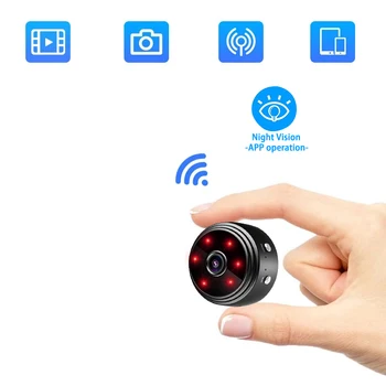 Мини-камера A9, видеокамера, Беспроводная мини-видеокамера Wifi 1080P, домашняя ИК-ночная Магнитная HD IP-камера Изображение